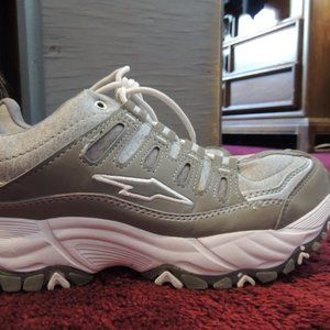 Gray and White, Memory Foam, Sneakers